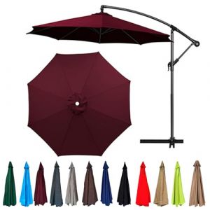 HEATPOWEOK Auvent De Remplacement pour Parasol 3.5m/3.0m/2.8m/2.7m/2.5m/2.3m/2m 6/8 Baleines, Toile De Parasol Déporté Remplacement Pour Cour, Jardin, Plage, Anti UV 50 Imperméable (E,6ribs:3m/10ft) (linanatnss, neuf)