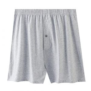 Short de pyjama pour homme en coton, coupe ample et confortable avec taille élastique, braguette ouverte à boutons, caleçon boxer respirant doux et extensible, GY2., XL (Huishen store, neuf)