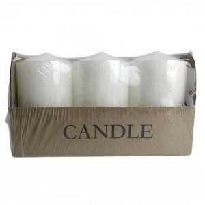 Bougies Bougie cylindrique blanche, parfaite pour les mariages et les c&eacute;l&eacute;brer,Bougie pilier blanche, inodore, bougie d&rsquo;urgence Grande (6, 6cmX10cm) (Swayeay, neuf)