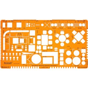 1:50 échelle Trace Gabarit D'architecte Symboles de Plan d'étage Disposition des Meubles Mobilier Décoration d'intérieurs Dessin Technique Industriel Architecture Maisons (Bocianelli, neuf)