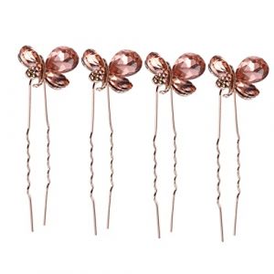 FRCOLOR 4 Pi&egrave;ces &eacute;pingle &agrave; cheveux de mari&eacute;e barrettes &agrave; cheveux pour femmes d&eacute;corations de cheveux pour mariage gemmes de cheveux &Eacute;pingle &agrave; cheveux en strass &eacute;pingle &agrave; cheveux femmes (Laners, neuf)