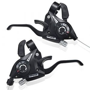 CYSKY Manettes de Vitesse 3x7 / 3x8 Vitesses VTT Vélo Frein Shifter, Levier de Vitesse Gauche Droite avec Indicateur de Vitesse et Câble de Frein pour Vélo de Montagne et de Route (3 x 7 Vitesses) (CYSKY SHOP, neuf)