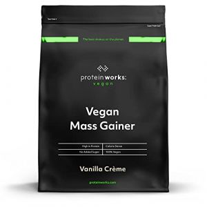 Protein Works - Gainer Vegan | 450 Calories par shake | Masse musculaire | Shake de protéines végétales | 16 Servings | Crème Vanillée | 2kg (Slow blow deals, neuf)