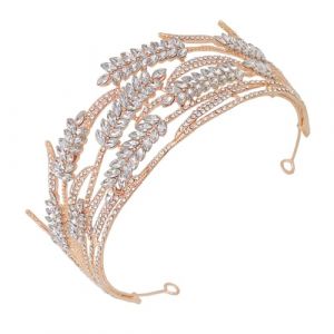 NUOBESTY Couronne Baroque Dor&eacute;e Brillante pour Mariage Tiare de Mari&eacute;e &Eacute;l&eacute;gante en M&eacute;tal Solide Accessoire de Coiffure pour Robe de Mari&eacute;e et C&eacute;r&eacute;monies Diad&egrave;me Princesse pour F&ecirc;te et (Camplos, neuf)