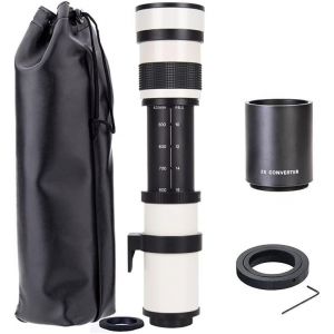 JINTU 420-1600 mm f/8.3 HD t&eacute;l&eacute;objectif Zoom Manuel pour appareils Photo Reflex Canon Nikon 4000D 2000D T7 T7i T6 T6i T5 T5i 80D 77D 650D 70D 60D 50D 5D D5600 D5500 D3100 D3200 D3300 D3400 D90 0D7500 (jintu98, neuf)