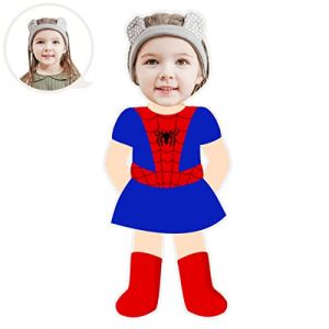 ASSIALL Oreiller Mini Me Visage Personnalis&eacute; Coussins Personnalis&eacute;s en Forme de Poup&eacute;e de Visage 3D Duplex Impression Canap&eacute; Voiture Poly Coton Coussin Maison Ornement en Peluche Cadeau (Spiderman) (Crysda Tech Co., Ltd., neuf)