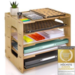 Dimono&reg; Porte-revues et Range-Documents, Organiseur de Bureau, Range-Papier en Bambou, casiers &agrave; Papier, Porte-Lettres pour la Maison, Le Bureau, Le Cabinet m&eacute;dical (Porte-Documents Style Standard) (Goods & Gadgets GmbH, neuf)