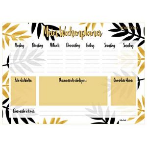 Edition Seidel Sous-main de bureau,Planning hebdomadaire,Papier &agrave; d&eacute;tacher,Format A3 &agrave; faire,25 feuilles,Bloc de papier d&eacute;tachable,Fournitures scolaires,Sous-main de table (or) (Seidel Verlag GmbH, neuf)