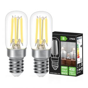 DSLebeen Ampoule LED E14 pour Réfrigérateur,Blanc Froid 6000K,450LM, 2.4W équivalent à 40W,pour Frigo,Lustre Cristal,Lampes à Sel,Lampes de,Machine a Coudre,Nuit,ampoule hotte,Non Dimable (DSLeben, neuf)