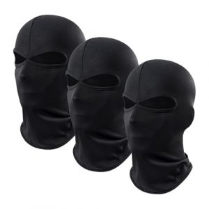 ATSNOSH 3 Pcs Cagoule Masque de Ski, Cagoule avec 2 Trous pour Hommes Femmes, Skimask Masque de Moto, Masque Complet, Léger Respirant, Protection UV (FR/ES, Alpha/Lettres, Taille Unique, 3 Pcs) (TAIDUOYI, neuf)