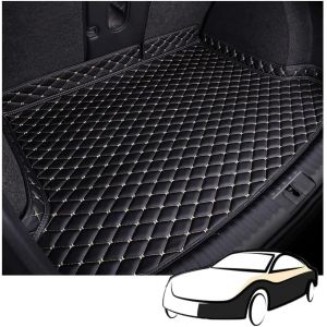 Cuir Tapis Coffre Voiture pour Audi q8 2018-2021, Cargaison Tapis de Protection Tapis de Coffre surélevé, Intérieur Coffre Accessoires,BlackBeige/A (shengxinchuanghui, neuf)