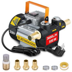 AMUR Pompe &agrave; Diesel Standard 4.2 - Auto-amor&ccedil;ante 230 V Pompe &agrave; Fioul Mazout Carburant BioDiesel &Eacute;lectrique avec Moteur Puissant 550W 60l/m (Amur S.&agrave; r.l., neuf)