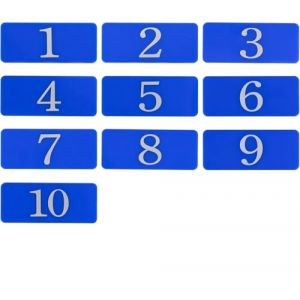 Autocollant rectangulaire en plastique numéroté pour casier numéro de pièce numéro de table (1 à 10, bleu) (YYMax, neuf)
