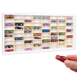 Creative Deco Étagère Murale Blanche en Bois pour Voitures Miniatures – 80 Compartiments Ajustables | Vitrine de Collection Verticale | Organisateur 80 x 41 x 5,5 cm (Creative Deco, neuf)