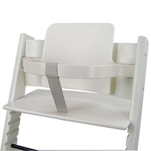 BAMBINI Welt Sangle d'entrejambe compatible avec la chaise haute Stokke Tripp Trapp en cuir v&eacute;ritable (gris clair) (BambiniWelt, neuf)