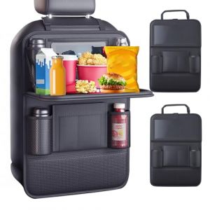 XWUX Organisateur de voiture, grande protection de dossier de voiture, pour enfants, multifonction, &eacute;tanche, avec table pliante, rangement pour tablette/t&eacute;l&eacute;phone et 9 poches, 42 cm &times; 61 cm (lot de 2) (XWUX EU, neuf)