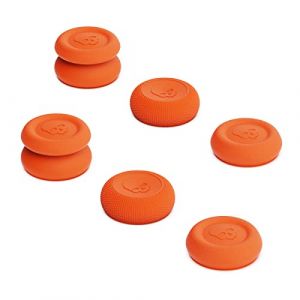 Skull & Co. Skin, CQC and FPS Thumb Grip Set Joystick Cap Analog Stick Cap for Nintendo Switch Pro Controller & PS5 / PS4 / Slim/Pro Controller - Candy Orange, 3Pairs(6pcs) (Steampunk451, neuf)