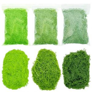 Cayway Touffe d'herbe Statique Herbe Artificielle Mod&egrave;le, Mousse Verte Artificielle, Fausse Mousse Verte, Mousse Artificielle pour Le Chemin de Fer de Paysage de Train (Style E) (Cayway, neuf)