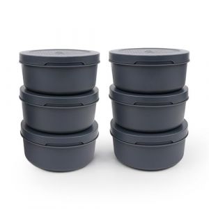ZiiPa • Set de 6 Boîtes à Pâtons Spetina Ardoise • Boîtes Alimentaires Hermétiques 250g pour Pâte à Pizza ou Ingrédients • Empilables • Compatible Topping Station • Lavables • Sans BPA (CÉCOA STORE, neuf)