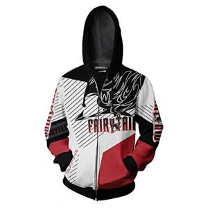 WANHONGYUE Anime Fairy Tail 3D Imprim&eacute; Sweat &agrave; Capuche Hoodie Jacket Adulte Cosplay Zipp&eacute; Veste Blouson Sweatshirt Manteau 669/7 L (WANHONGYUE, neuf)