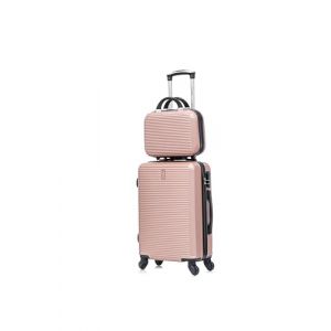 CELIMS - Valise Cabine avec Vanity Trousse de Toilette 30cm Rose Gold Approuvée par 100+ Compagnies Aériennes | Légère et Rigide | Petite Valise Cabine 55x40x20 | Bagages | Rose Gold (CELIMS, neuf)