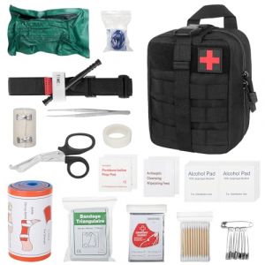 DAJASD 46PCS Tactique Sac de Secours, Trousse Kit de Premiers Soins Militaires, Tactique Militaire Traumatisme Trousse de Premiers soins, Boîte de d'urgence de Survie Extérieur pour Maison, Camping (YIJIA-EU, neuf)