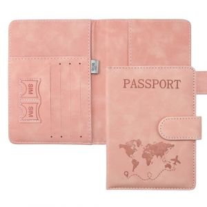 ILIYAH Protege Passeport Francais Pochette Passeport Voyage Technologie RFID &eacute;tui Passeport &eacute;tui Carte Bancaire L&eacute;ger et Portable(Rose) (Iliyah, neuf)