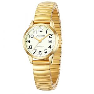 Timever Montre à Quartz analogique pour Femme avec Bracelet Extensible en Acier Inoxydable,Date,Étanche 3 ATM,Gros Chiffres,Idée de Cadeau pour Dames et Amie (lingzhongkeji, neuf)