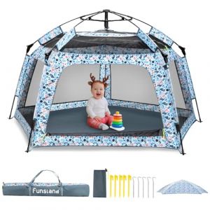 Funsland Intérieur Parc Bébé Pliable - Parc Enfant 8S Pop Up,175x110x90cm Tente Exterieur 3-4 Garçons Filles, Anti UV Playpen de Jeux Bebe, Cabane Plage,Jardin,Camping,Chambre,Cadeau,Animaux Marins (Funsland-EU, neuf)