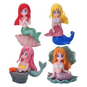 Idezek Décorations d'sirène | Ornement sirène réservoir Poissons d'| Sirène Aquarium Décorations Fish Tank Décor Betta Poissons Bols Kit Décor Poissons Jouets (culatecir, neuf)