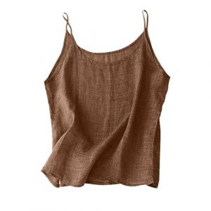 Top Hauts L&acirc;che Respirant-Tunique Femme Coton Lin T-Shirt Retro Tee Shirt Femme Grande Taille Chemise &Eacute;t&eacute; Printemps Gilet Fines Bretelles Debardeur D&eacute;contract&eacute;s Corset Leger Haut Ample Tops (Binai maoyi, neuf)