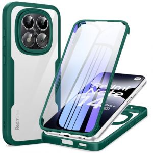 Phoona 360 degr&eacute;s Coque pour pour Xiaomi Redmi Note 14 Pro 5G/Note 14 Pro Plus avec Protection d'&eacute;cran, Silicone Antichoc Anti-Rayures Int&eacute;grale &Eacute;tui Housse pour Redmi Note 14 Pro, Vert (WEST COAST KNITWEAR EU, neuf)