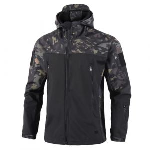 Générique Vetement Militaire Homme Camouflage Tactique Manteaux Chasse Tactiques Capuche Softshell Homme Treillis Randonnée Militaire Tenue Legere Parka L (YUOCHE, neuf)