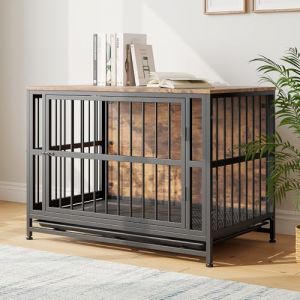 VECOCHO Cage pour Chien, Cage pour Chien Robuste pour Chiens de Grande/Moyenne Taille, Maison pour Chien avec Plateau Amovible, Cage pour Animaux avec Double Porte, Table d’Appoint, Résistante aux (putianshizhouchuangmaoyiyouxiangongsi, neuf)