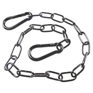Chaîne noire en acier inoxydable de 60 cm,Chaînes en acier inoxydable,Chaîne à maillons avec mousqueton - Chaîne en acier inoxydable - Pour portes de clôture, portails de cages pour animaux de (candy27seven, neuf)