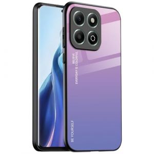 EASSGU Coque Adapté pour Honor 200 Smart/Honor X7C (6.8" inches), Coque Arrière en Verre Dégradé Anti-Chute et Anti-Rayures Étui de Téléphone Portable - Rose Mauve (EASSGU, neuf)