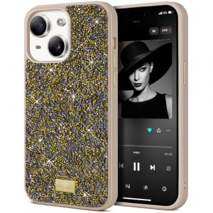 BEZ&reg; Coque pour iPhone 13 Paillette, Coque Compatible avec iPhone 13 Glitter, Coque iPhone 13, Series de Etuis avec Bling & Co., &Eacute;tui en Diamant Etincelant et &agrave; Cristal Bling, Ambre Or (TheBlingZ., neuf)