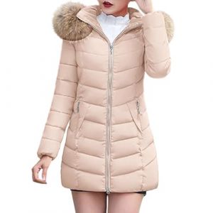 doudoune femme,manteau femme hiver,manteau grande taille,hiver chaude,doudoune longue avec capuche,bleu,blanche,noir,mi longue,beige,légère,avec capuche grande taille,chic,elegant,polaire,Pink,M (Tulipillon, neuf)