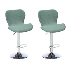 Levoberg 2PCS Housse de Tabouret de Bar Incurv&eacute; Extensible Housse de Chaise de Bar avec Dossier Elastique Couverture Tabouret Haute de Cuisine Vert Clair (Levoberg-EU, neuf)