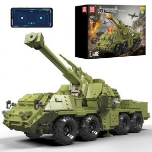 Mould King 20031 MOC Technologie Kit de Blocs de Construction de R&eacute;servoir, Dana Automoteur Canon Tank Block Toy, Cha&icirc;ne Blind&eacute; V&eacute;hicule de Transport Tank avec T&eacute;l&eacute;commande et APP Contr&ocirc;le(1923 PCS) (Mould King bricks, neuf)