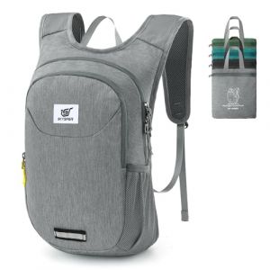 SKYSPER Petit Sac a dos 10L, Sac à dos Pliable de Voyage Ultraléger avec Bandes Réfléchissantes à l'avant et à l'arrière Sac a Dos Rando pour Randonnée Voyage Sport (OUTHIKER Direct, neuf)