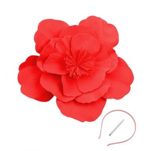 Guaber Grand bibi &agrave; fleurs pour filles et femmes pour cosplay, f&ecirc;te, bal de fin d'ann&eacute;e, chapeau de costume avec bandeau et clip pour mariage &agrave; base plate Bibi floral (QInyumz, neuf)