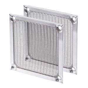 sourcing map 80mm Ordinateur Ventilateur Filtre Grilles INOX Acier Maille Anti-poussière Boîtier Couvercle pour Ordinateurs 2Pcs (Weisser Berg, neuf)