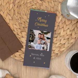 Wanapix | Tablette de Chocolat Personnalis&eacute;e | Tablette Personnalis&eacute;e | 80gr | Chocolat au Lait | Photo de No&euml;l (Wanapix, neuf)