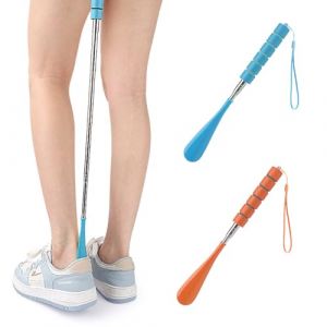 LEPZUR Chausse Pied 2 Pi&egrave;ces T&eacute;lescopique R&eacute;glable 30-70Cm Acier Inoxydable Bleu Et Orange Pour Hommes Femmes Voyage (GloriseGO, neuf)