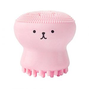 Brosse Nettoyante Visage en Silicone, Brosse à Pores en Forme de Silicone Octopus Méduse Brosse Exfoliante Massante Faciale en Poudre Brosse Feuilletée, Rose (bruste, neuf)