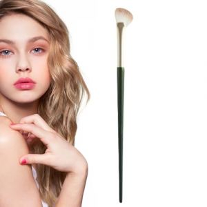 qokeeu Pinceau contour du nez, pinceau contour coud&eacute; | Pinceau pour &agrave; nez en forme de demi-&eacute;ventail | Brosse coud&eacute;e &agrave; poils doux pour fard &agrave; joues, surligneur de maquillage pour m&eacute;langer la cr&egrave;me (jinzlisk, neuf)