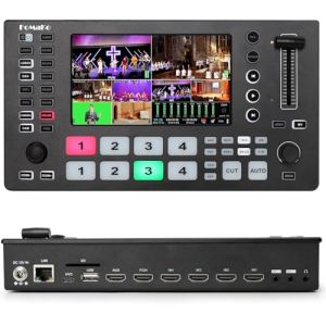 FoMaKo M3 Mélangeur Vidéo 4K HDMI 5,5 Pouces FHD écran LCD 5 canaux HDMI Live Streaming Switcher, entrée 4K 60FPS, Prise en Charge du contrôleur PTZ, commutateur vidéo (FoMaKo FR, neuf)