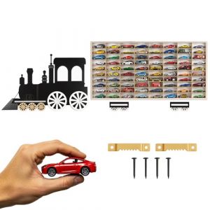 ArtTwist Vitrine pour Collection avec 80 Compartiments | Armoire Vitrine Murale 78,5cm x 40cm x 4cm pour Hot Wheels ou Matchbox | Etagere Figurine (Locomotive) (Arttwist, neuf)
