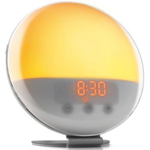 Simulateur d'Aube Haute Fidélité – Pour un Éveil en Lumière – Réveil Lumineux avec Mode Nuit Noire et Bruit Blanc – Simulation Lumière Soleil, Crépuscule, Lampe Chevet Radio (Top Life France, neuf)